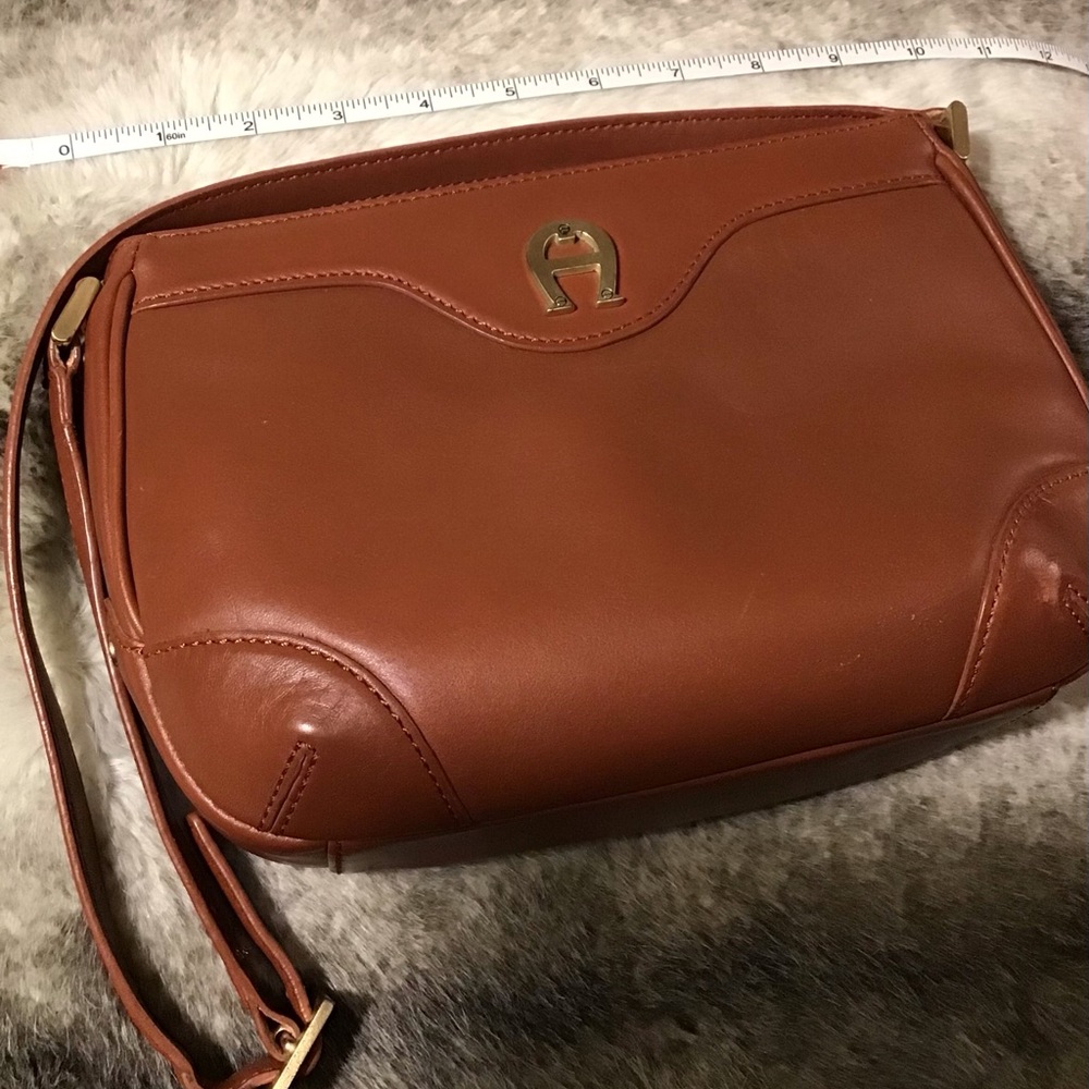 Etienne Aigner Tan Leather Crossbody Bag